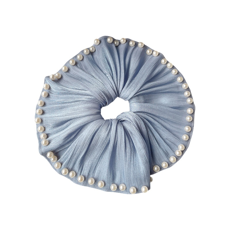 Women Large Pearl Satin Party Headband Hair Accessory White Black Blue