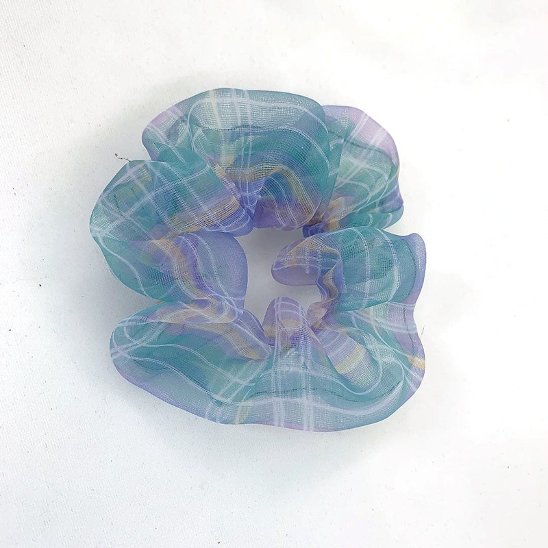Women's Organza Bow Hair Tie Multi-functional School Hairband Plaid
