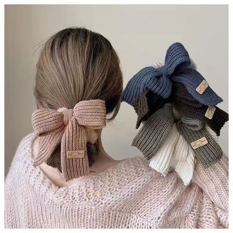 Women's Cute Winter Plush Hair Tie Daily Retro Butterfly Bow Knot