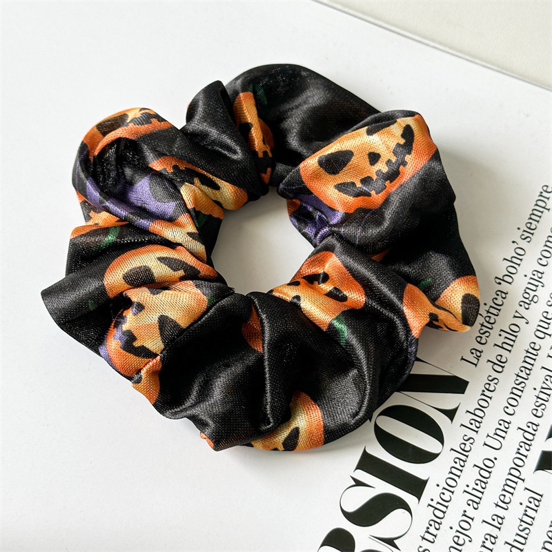 Women's Party Cloth Hair Scrunchie Funny Halloween Pumpkin Print