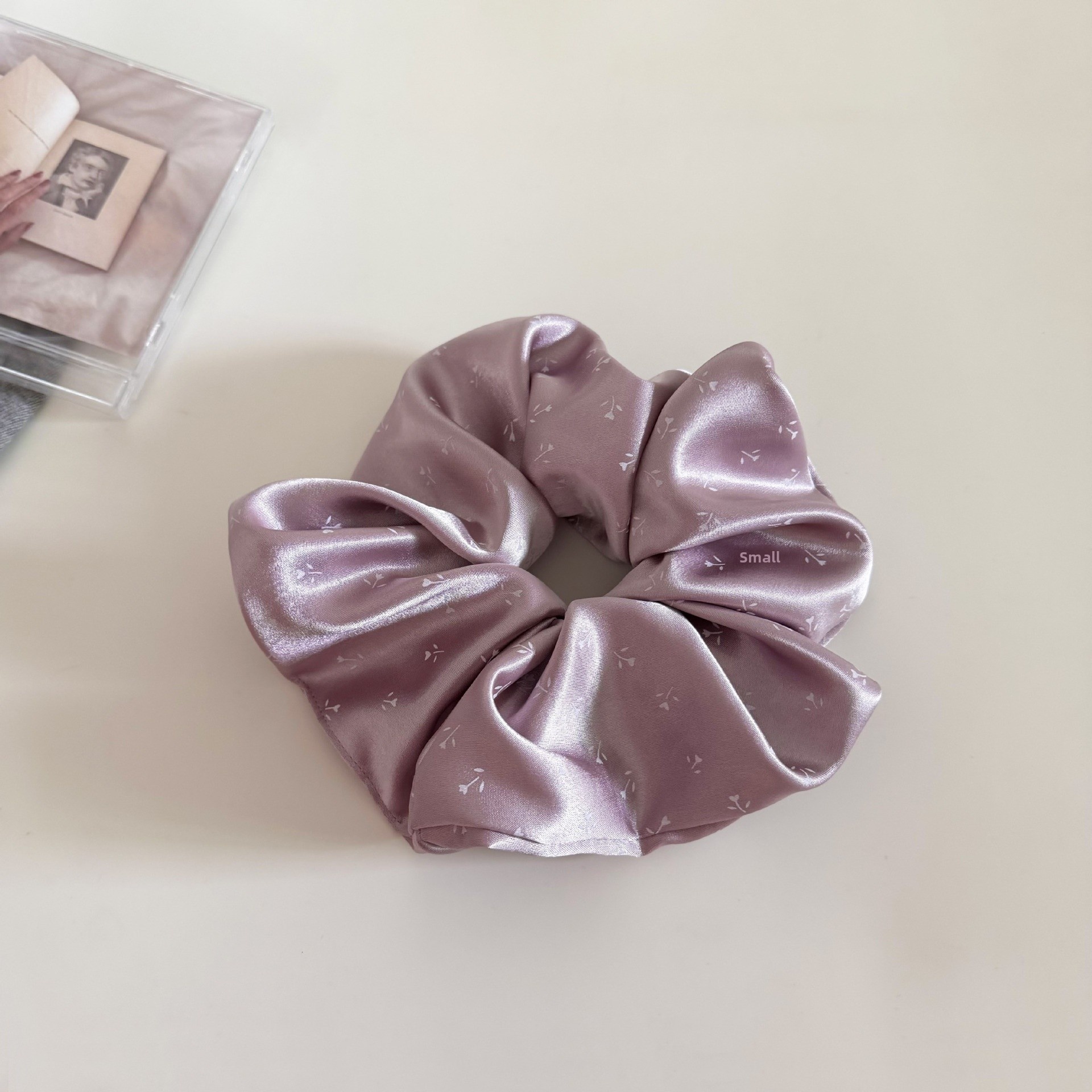 Women's Elegant Satin Hair Tie Daily Accessories Blue Ditsy Floral