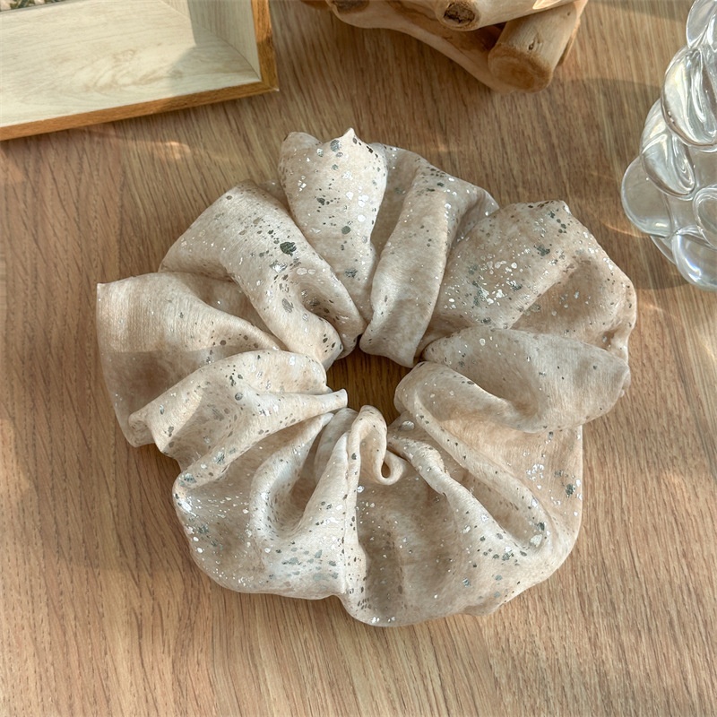 Women's Shiny Elastic Fabric Headband Hair Tie Solid Blue Champagne Black