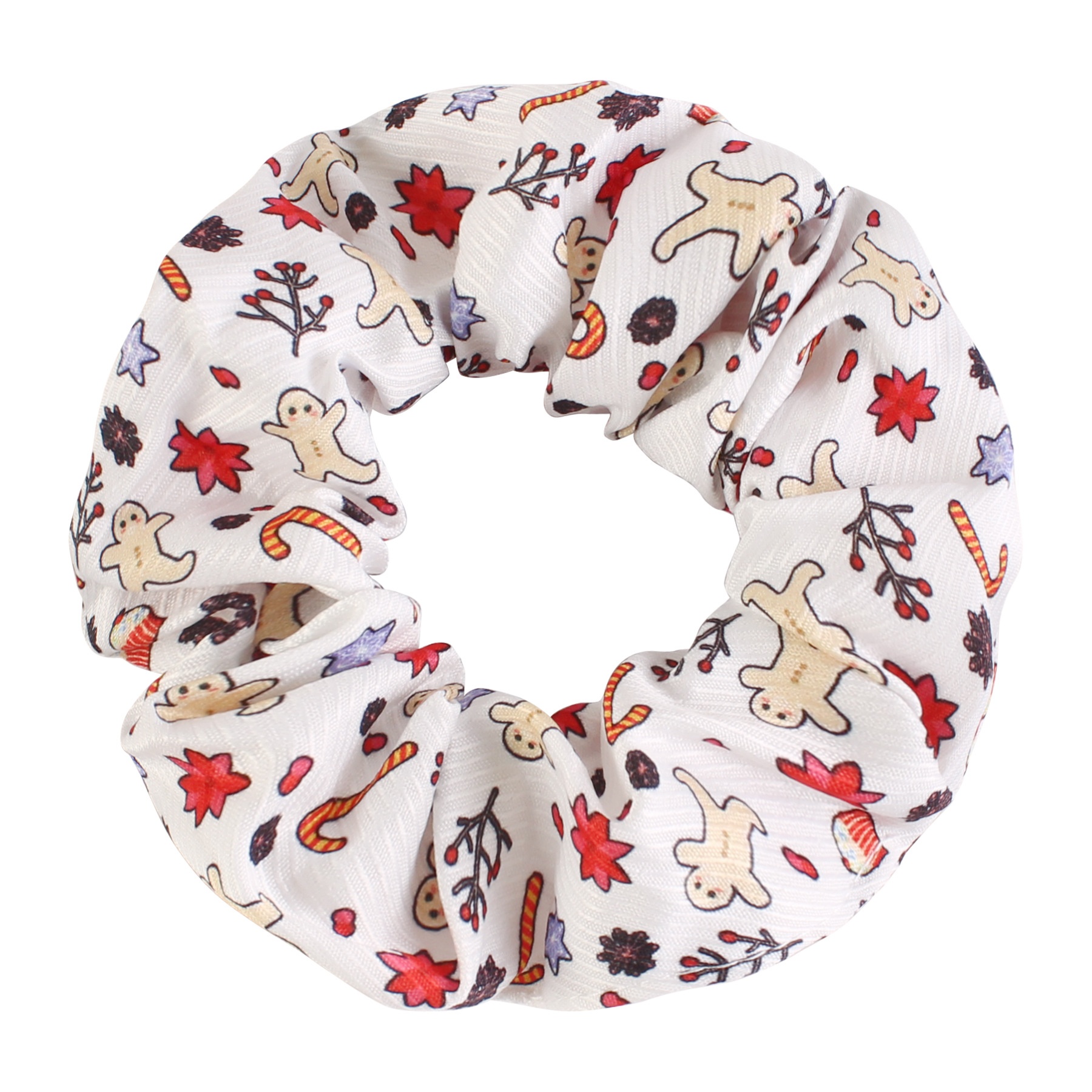 Women's Christmas Party Fabric Bow Hair Tie Reindeer Snowman Pattern