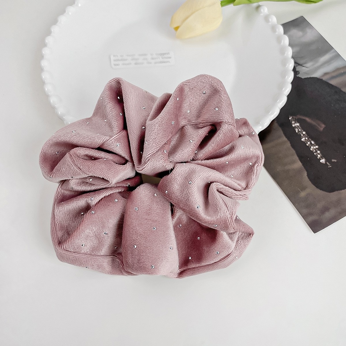 Women's Satin Elastic Hair Ties All Season Office Accessories Circle Pattern