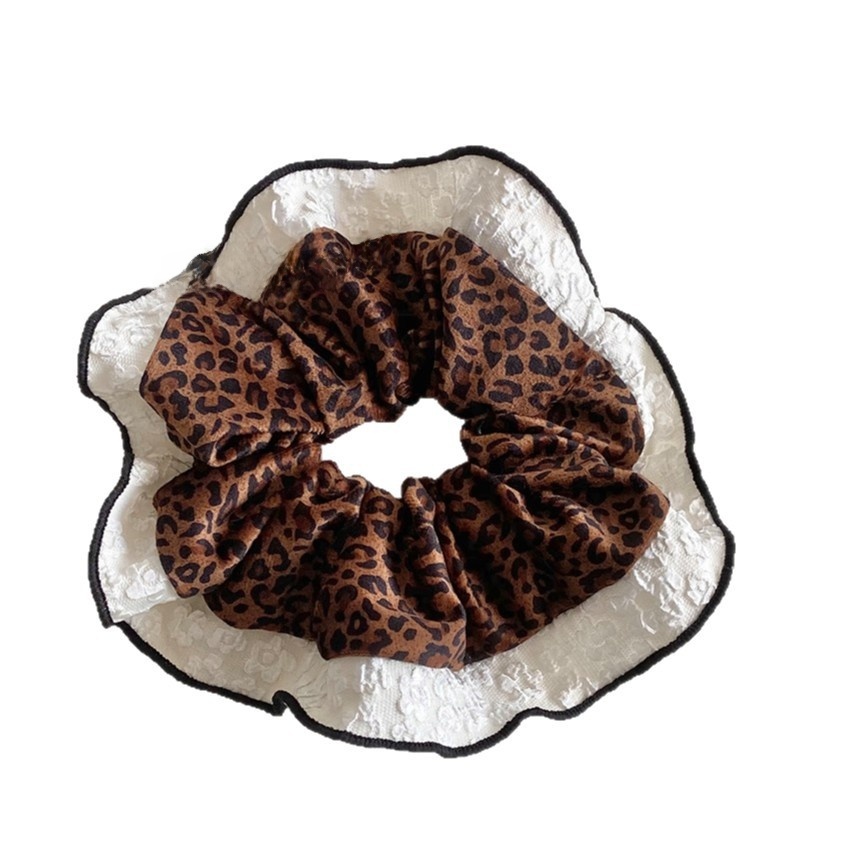 Women Stylish Hair Band Removable Bow Transparent Leopard Print