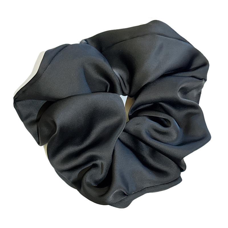 Women's Extra Large Satin Flower Hair Bun Scrunchie Solid Colors