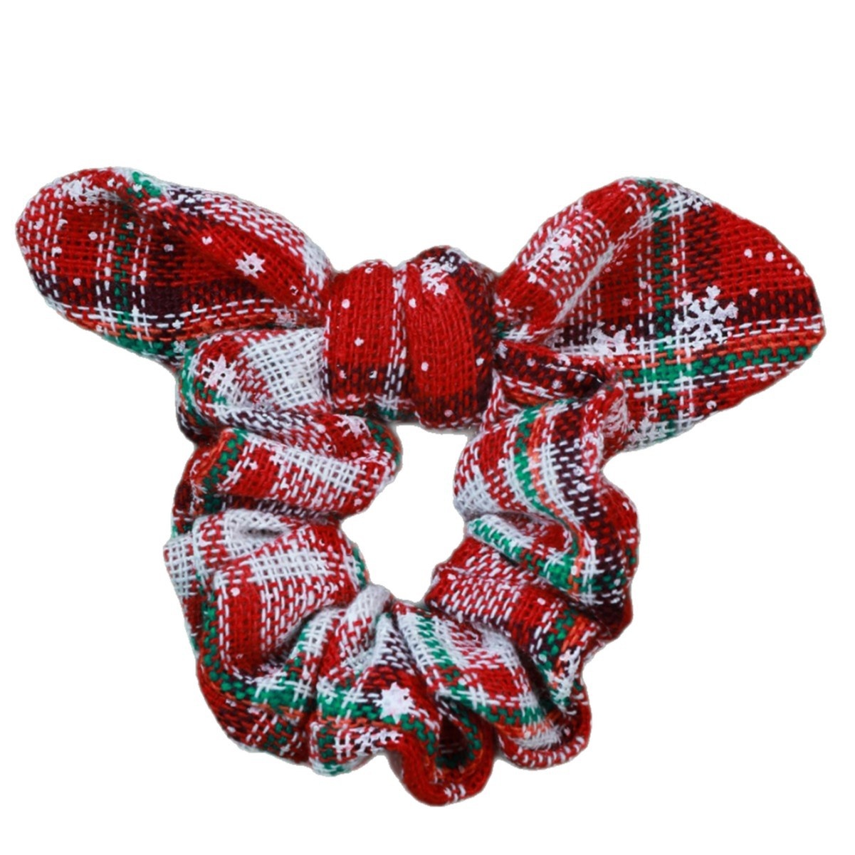 Women's Holiday Cotton Rabbit Ear Hair Ties Retro Floral Color Block