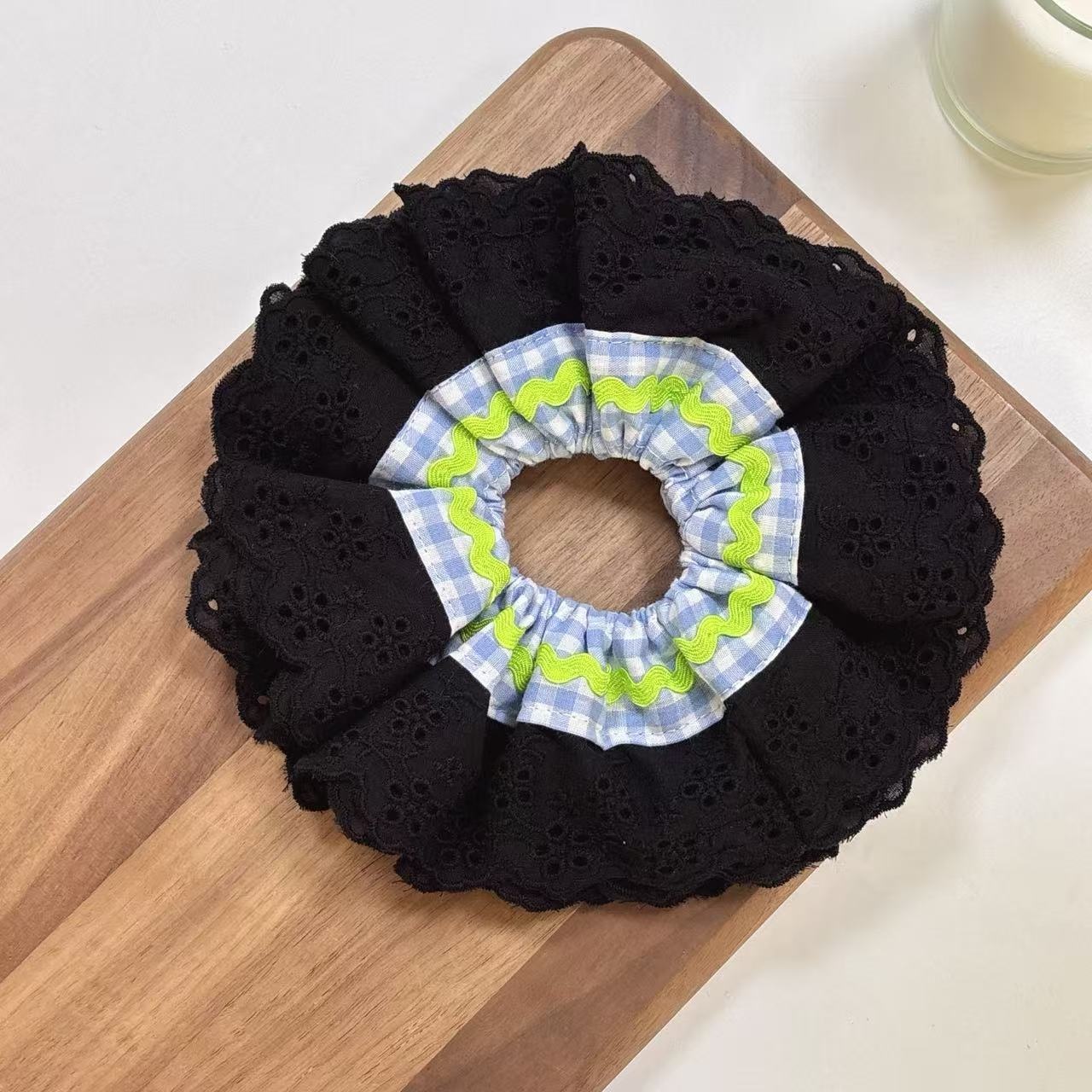 Women's French Romantic Cloth Hair Tie Four Layer Hollow Out Lace