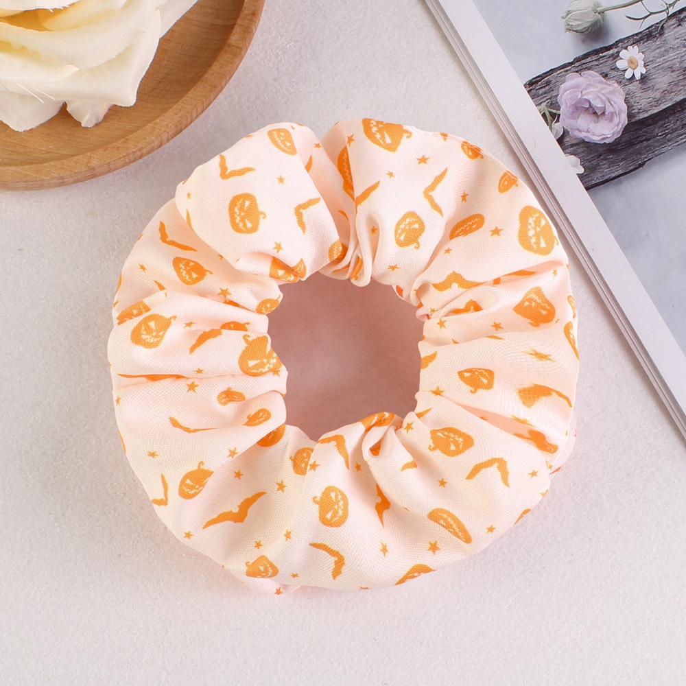 Women's Halloween Party Fabric Hair Scrunchies Colorful Skull Pattern