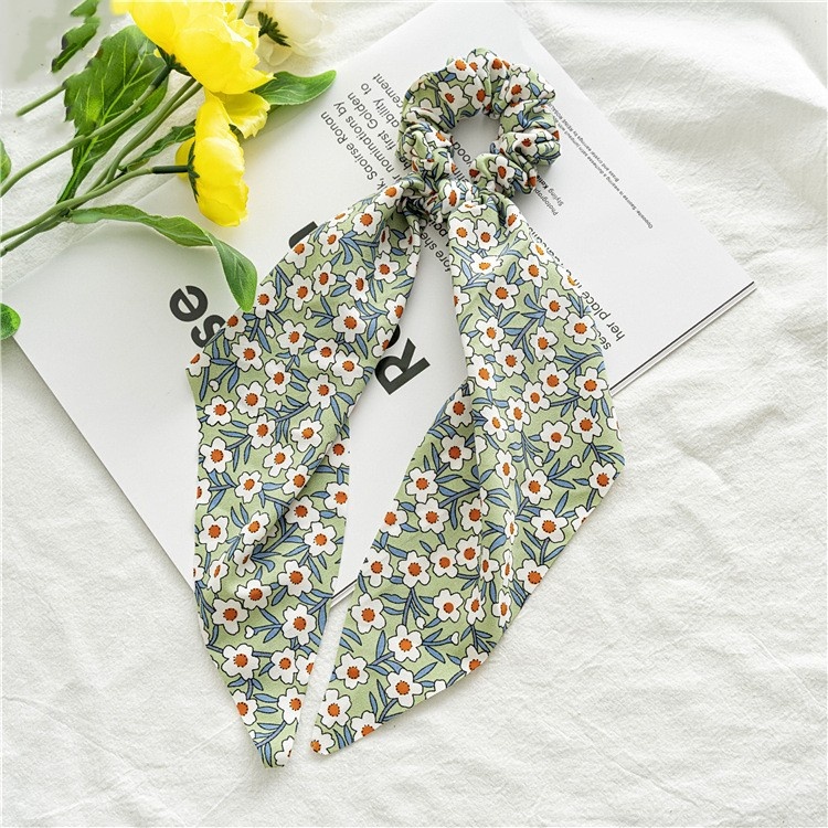 Women's Sweet Fabric Ribbon Hair Tie For Shopping Ditsy Floral