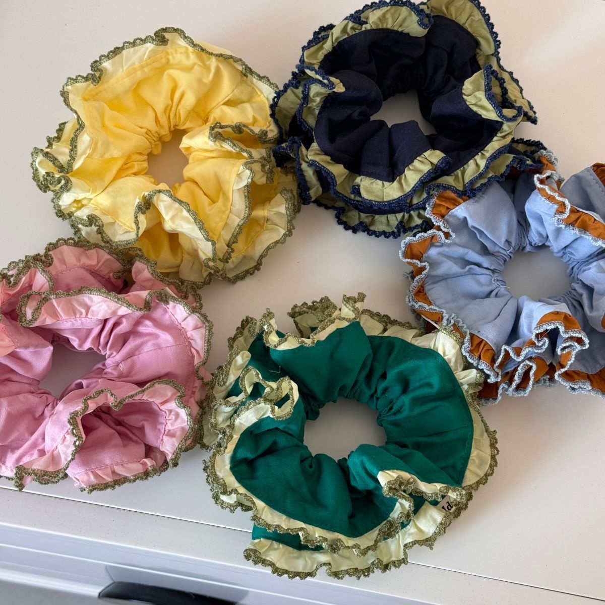 Women's Summer Everyday Cloth Hair Tie Accessory Yellow Color Block