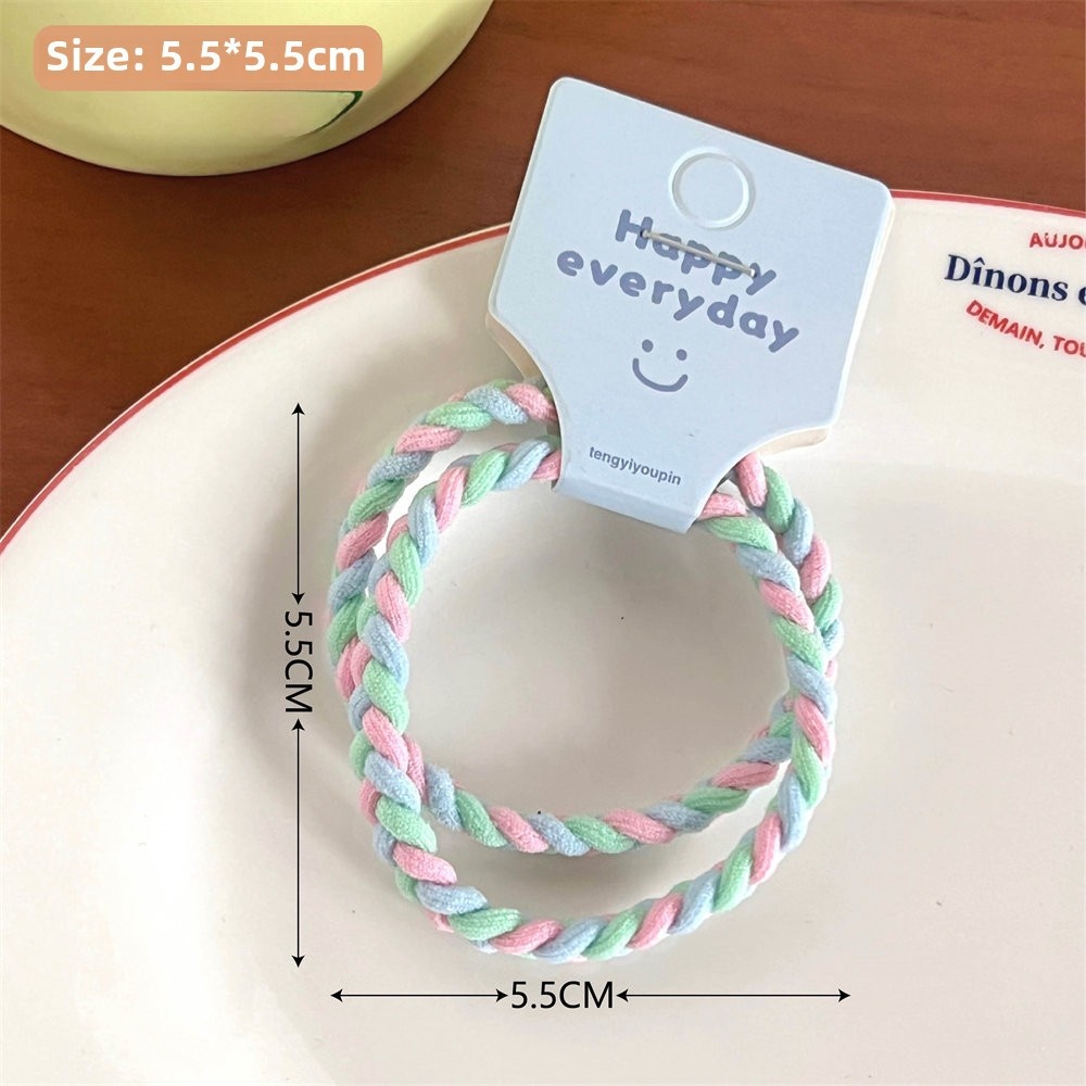 Girls High Elastic Rubber Ponytail Holder Hair Tie Colorful Fresh