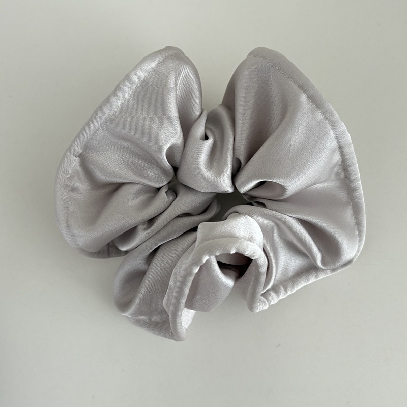 Women's Elegant Everyday Soft Satin Scrunchie Hair Tie Solid Black