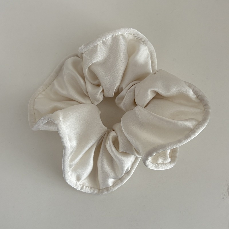 Women's Elegant Everyday Soft Satin Scrunchie Hair Tie Solid Black