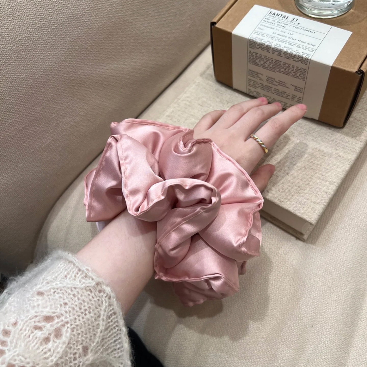 Women's Soft Satin Hair Tie Elegant Scrunchie For All Seasons Solid Color
