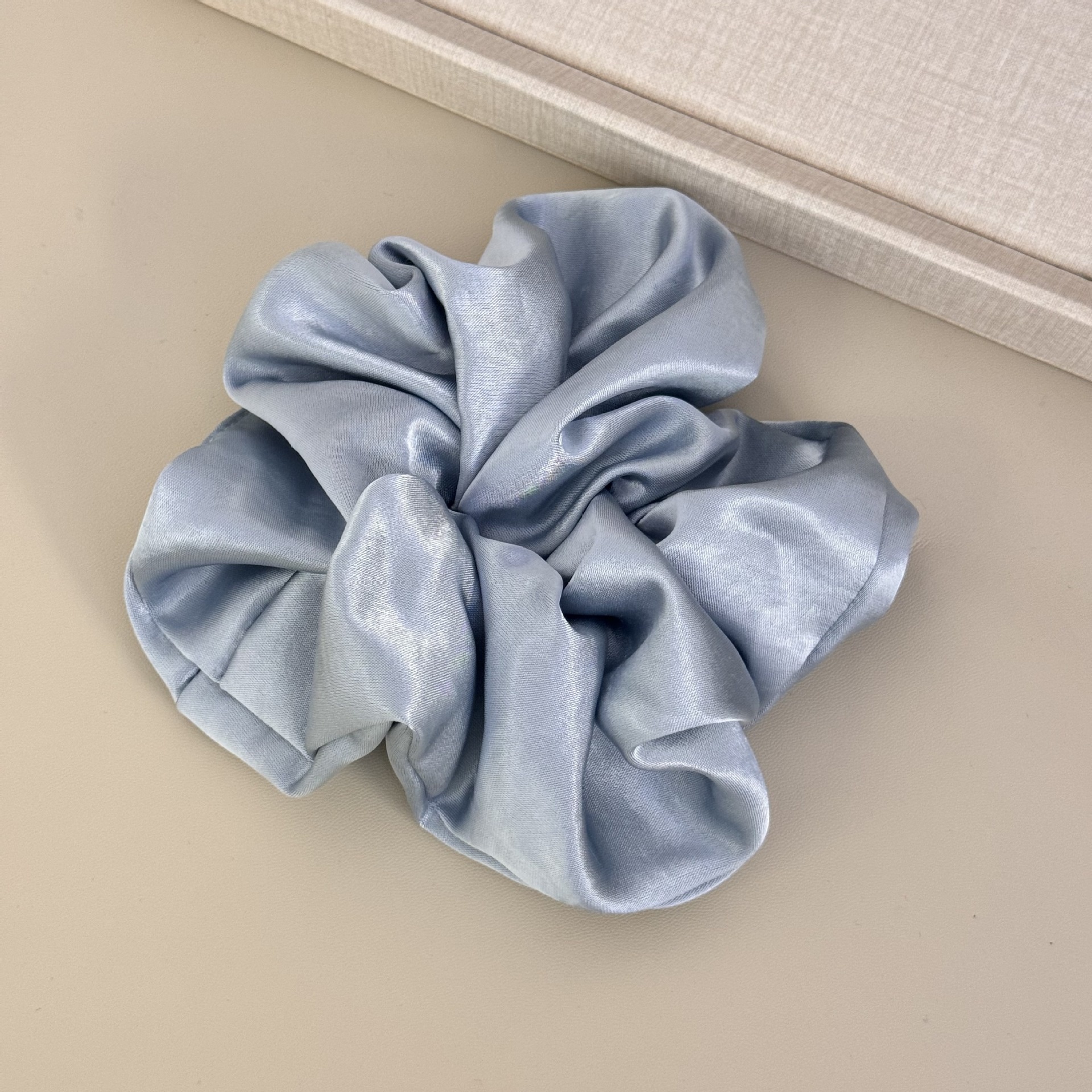 Women Girls Elegant Large Satin Scrunchies Elastic Hair Ties Solid Color