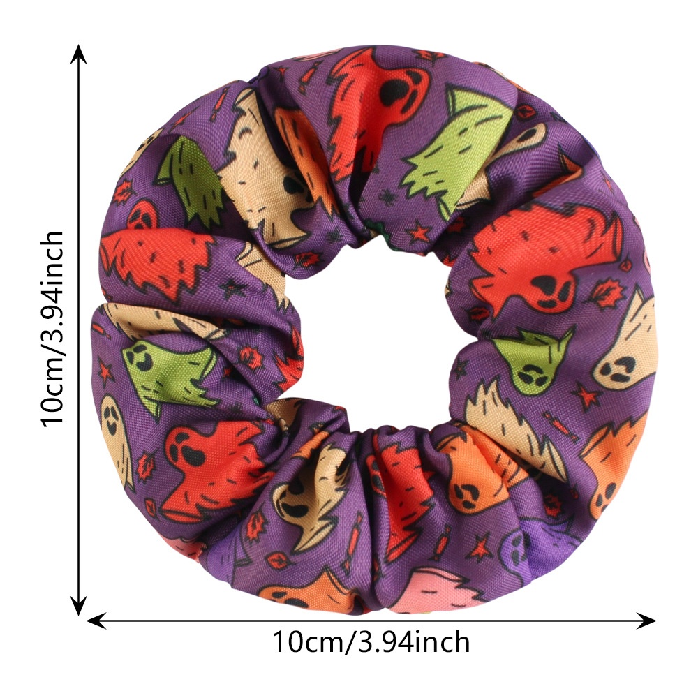 Women's High Elastic Cloth Hair Ties Halloween Cartoon Solid Color