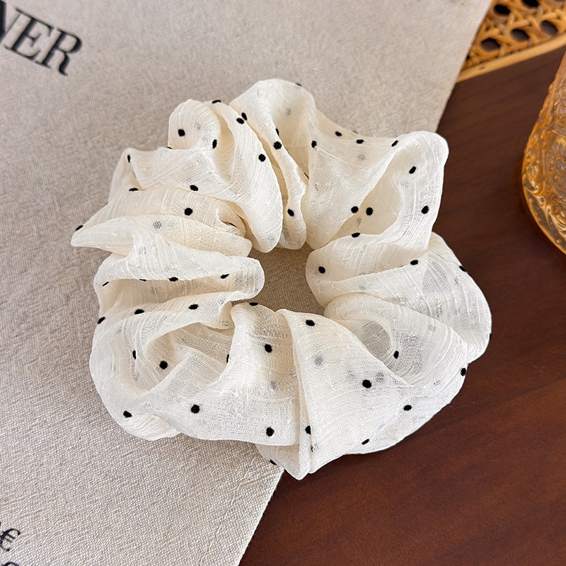 Women's Elegant Spring Summer French Style Cloth Hair Tie Polka Dots