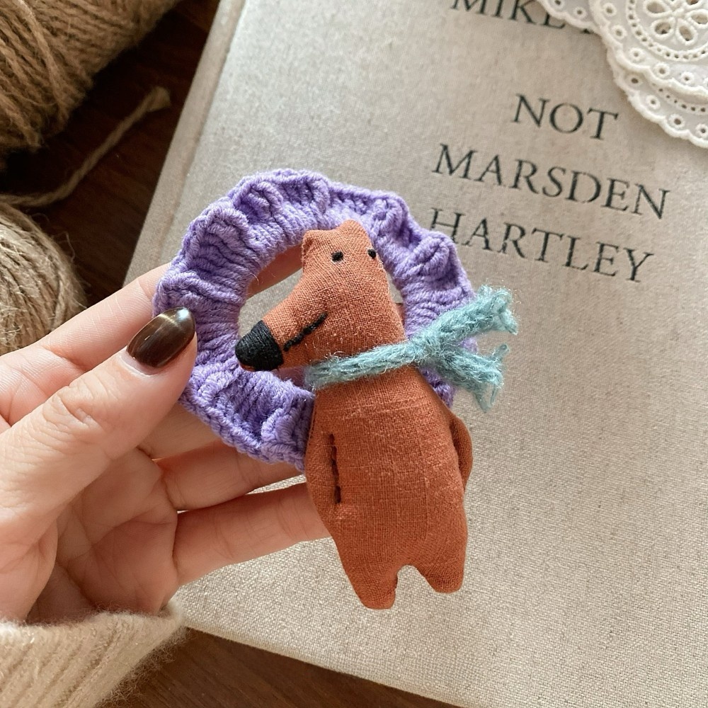 Girls' Autumn Winter Handmade Wool Hair Ties Cartoon Animal