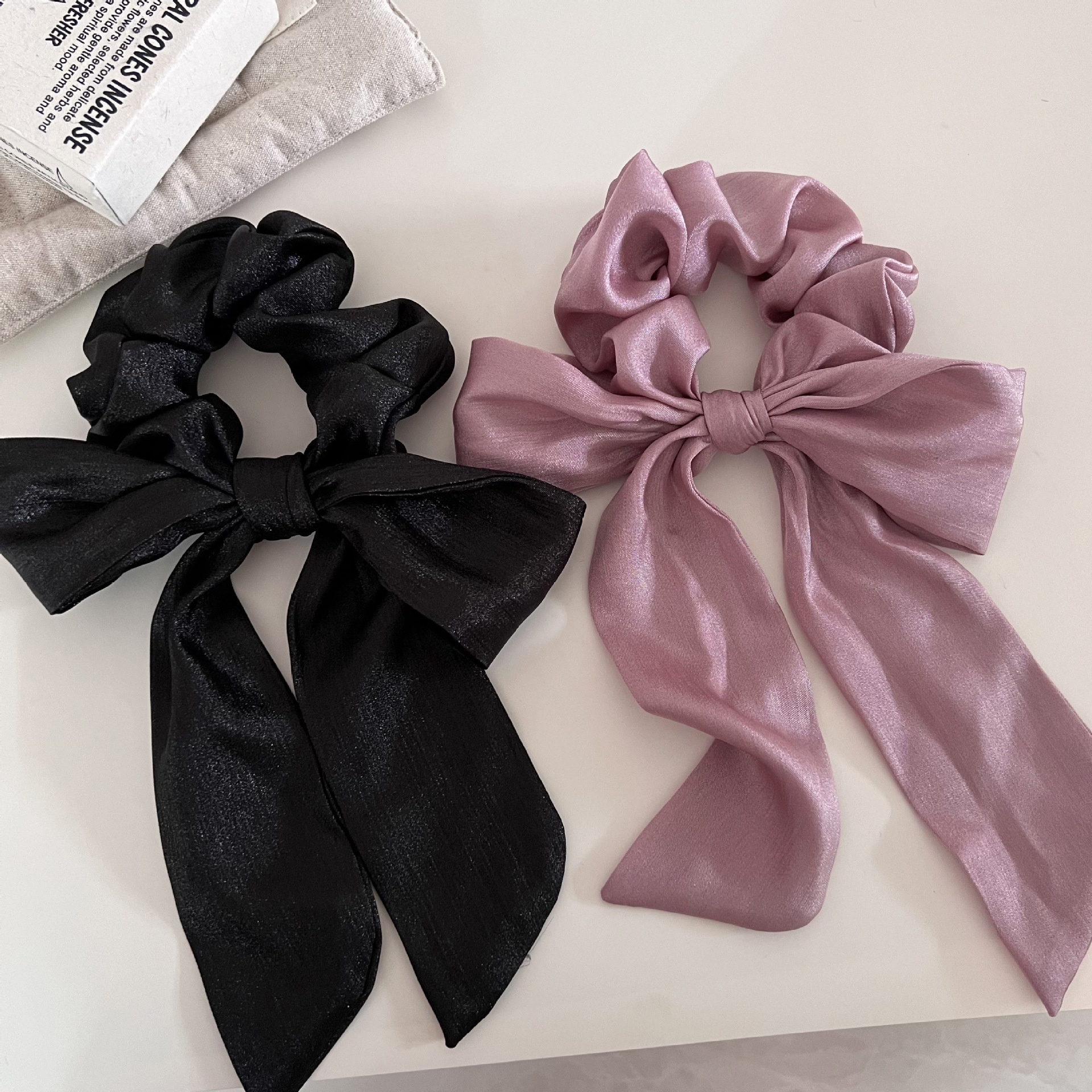 Shiny Satin Headband For Women, French Low Ponytail Hair Bun Hair Tie, Multifunctional Hair Accessory, Bow Hairband Suitable For Girls