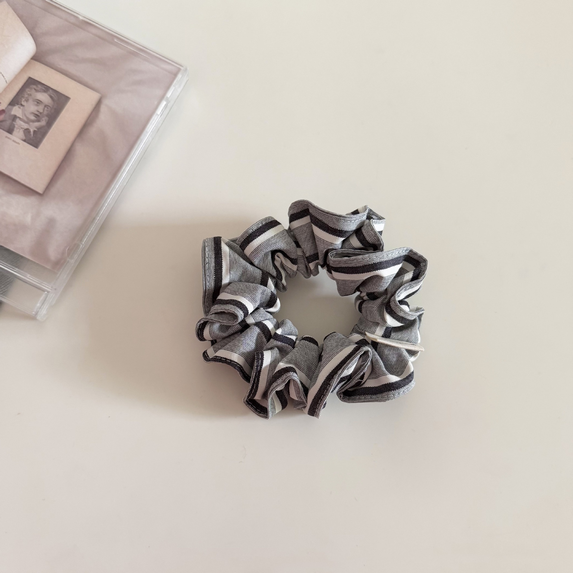 Women's Simple Spring Cloth Hair Tie Everyday Accessory Black Plaid