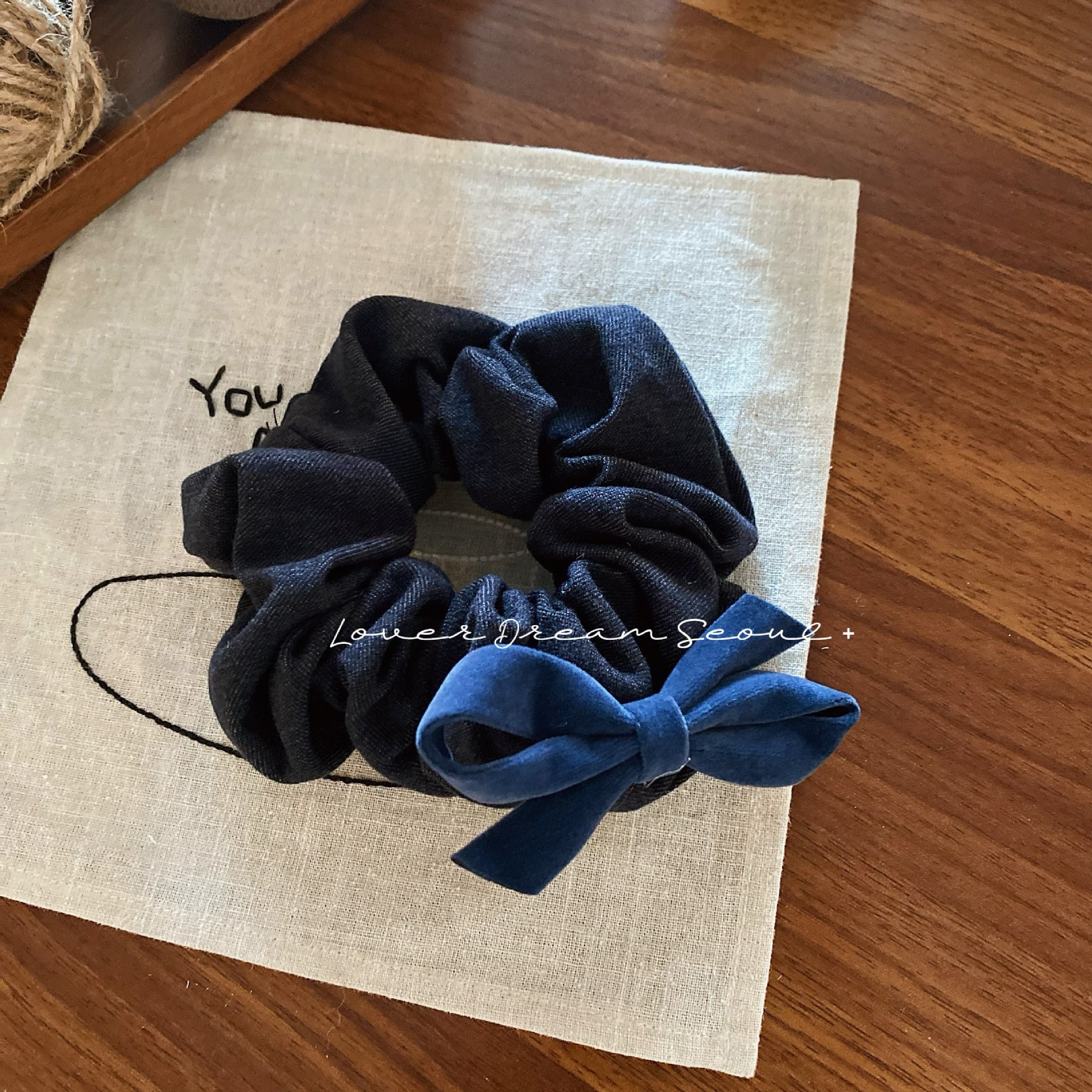 Women Casual Winter Velvet Bowknot Elastic Hair Ties Solid Color