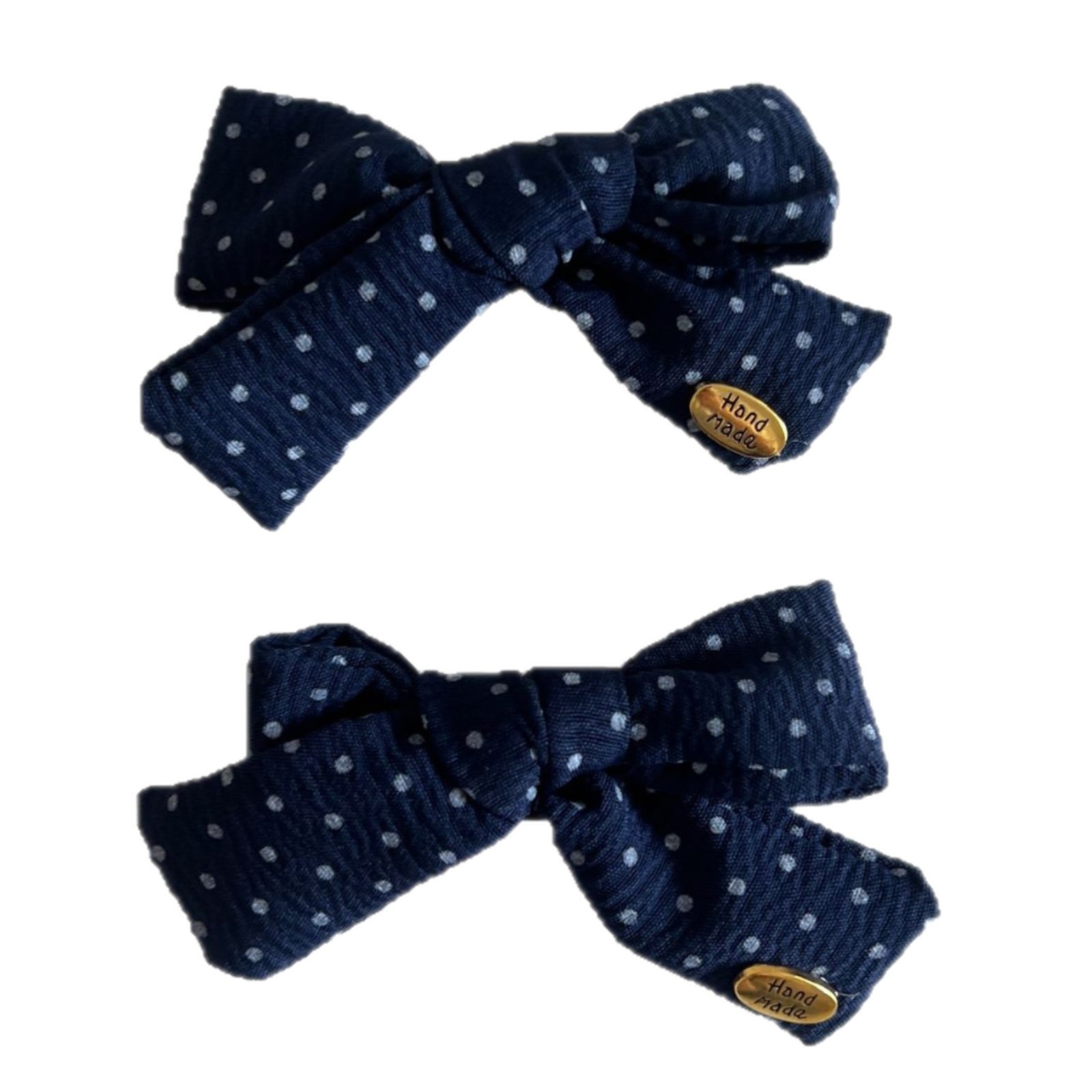 Women Elegant Polka Dot Bowknot Hair Ties Sweet Cloth Ponytail Bands