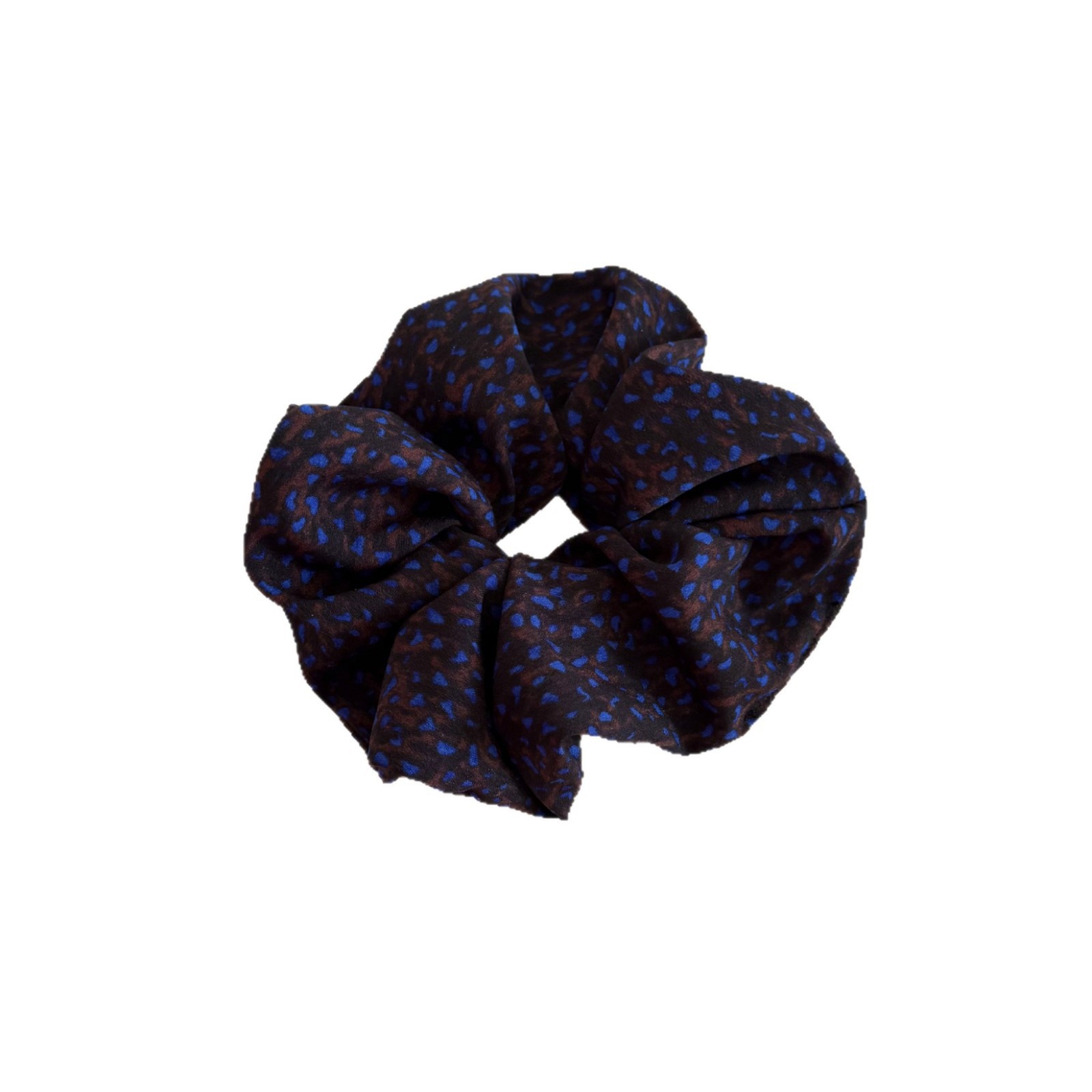 Women's All-Season Retro Cloth Hair Tie Coffee Blue Color Block