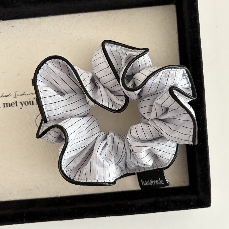 Women's Cloth Bubble Braid Hair Tie Everyday Accessory Pink Stripe