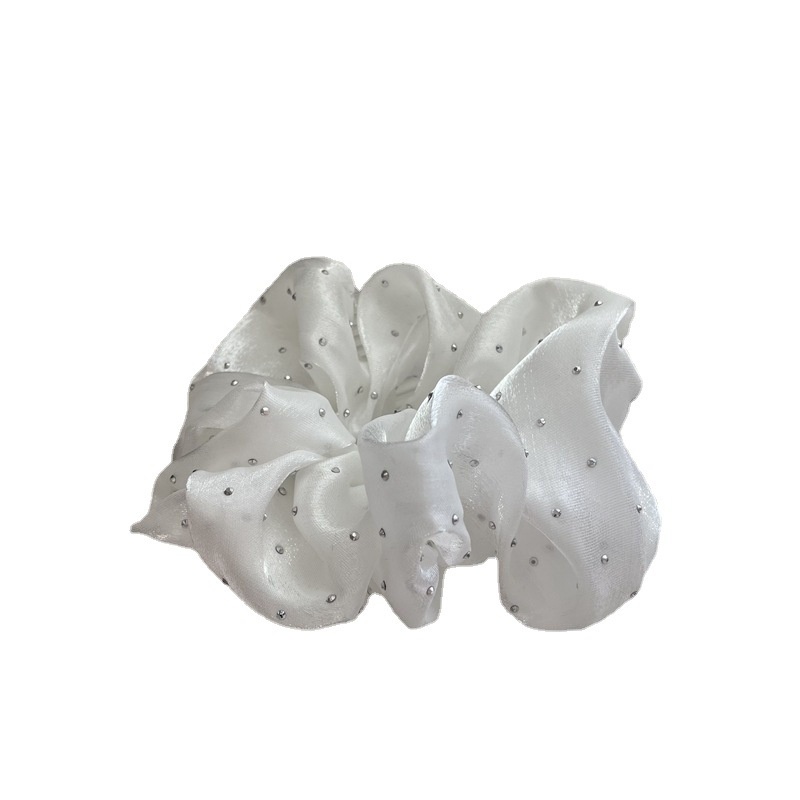 Women's Daily Handmade Rhinestone Satin Scrunchie Hair Tie Solid Color