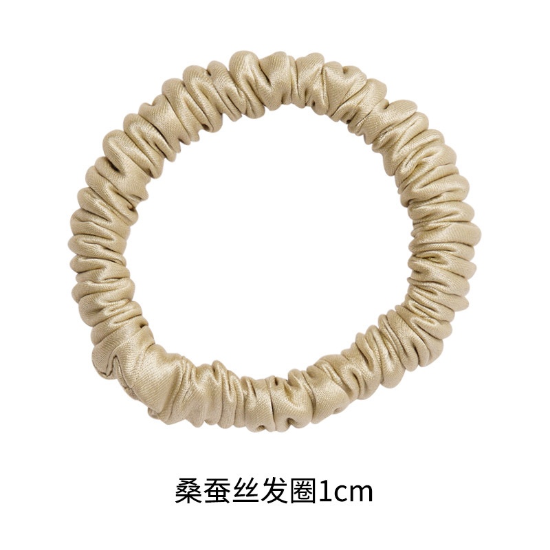 Women's Handmade Luxury 100% Silk Mini Hair Scrunchies Pure Color