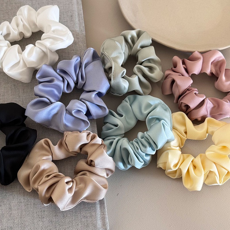 Women's High Elasticity Cloth Hair Ties For High Ponytail Solid Color