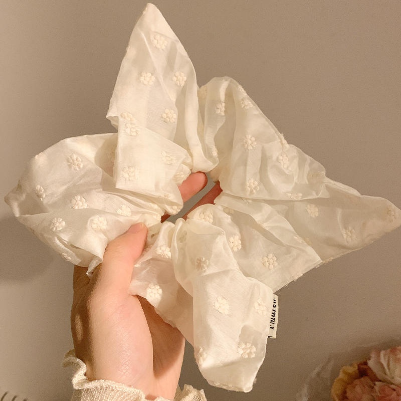 Women's Elegant Square Scarf Scrunchie Chic Cloth Ponytail Hair Tie