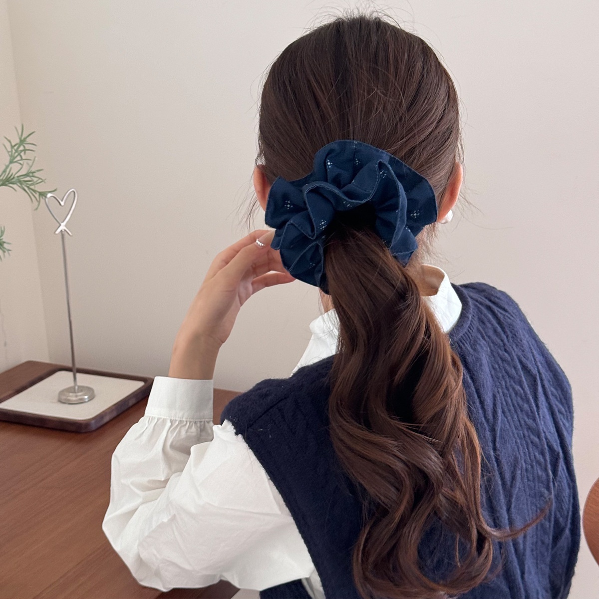 Women's Navy Blue Galaxy Starry Hairband Hexagram Cloth Hair Accessories