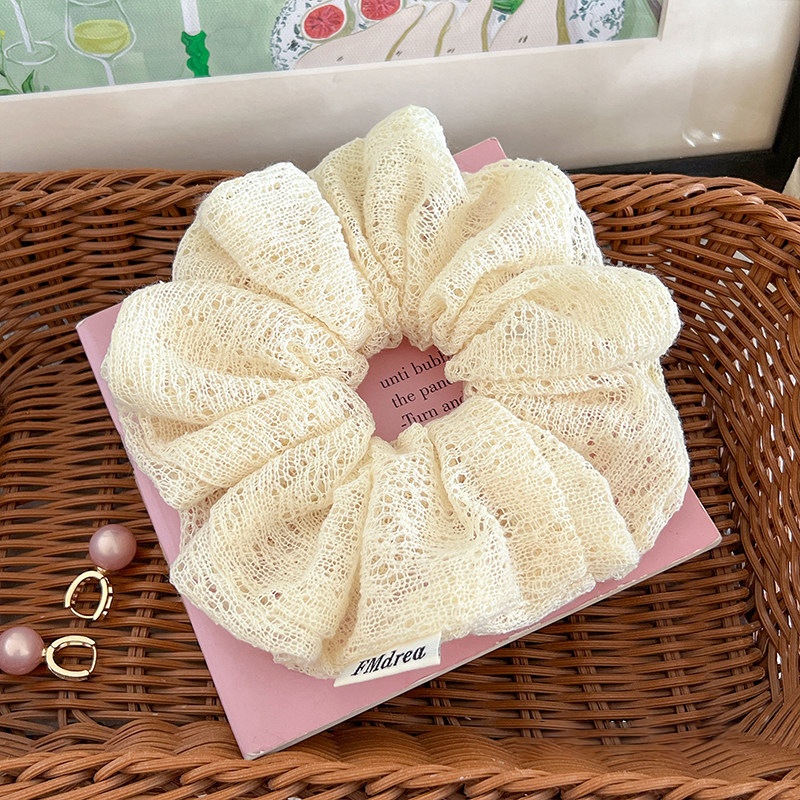 Women's Spring Soft Cloth Everyday Hair Tie Scrunchie Solid Sky Blue