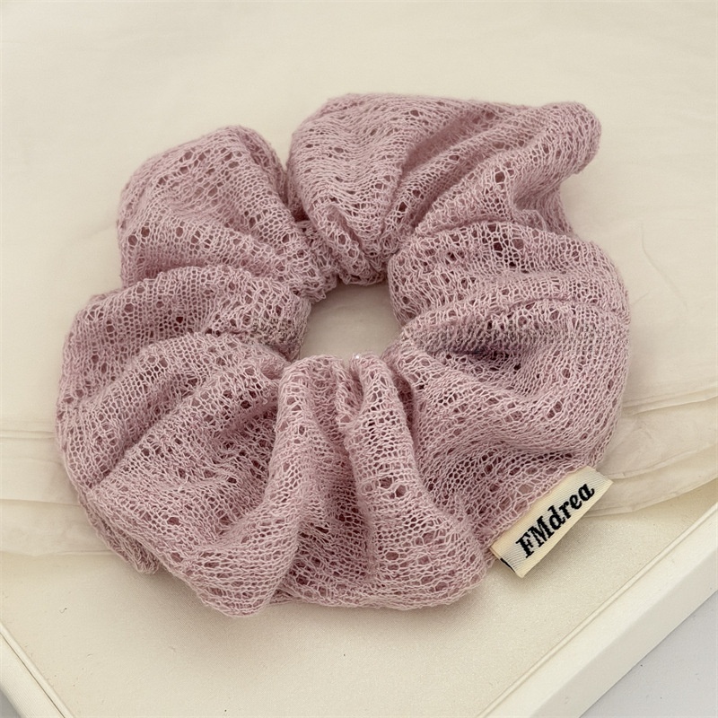 Women's Sweet Knit Mesh Hair Tie Spring Hair Accessory Beige