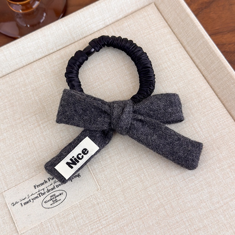 Girls Casual Knitted Scrunchie Elastic Ponytail Hair Tie Bowknot