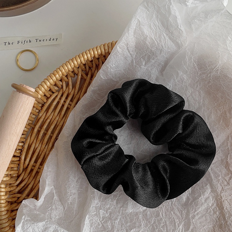 Women's Daily Retro Satin Rib-Knit Hair Scrunchie Solid Color