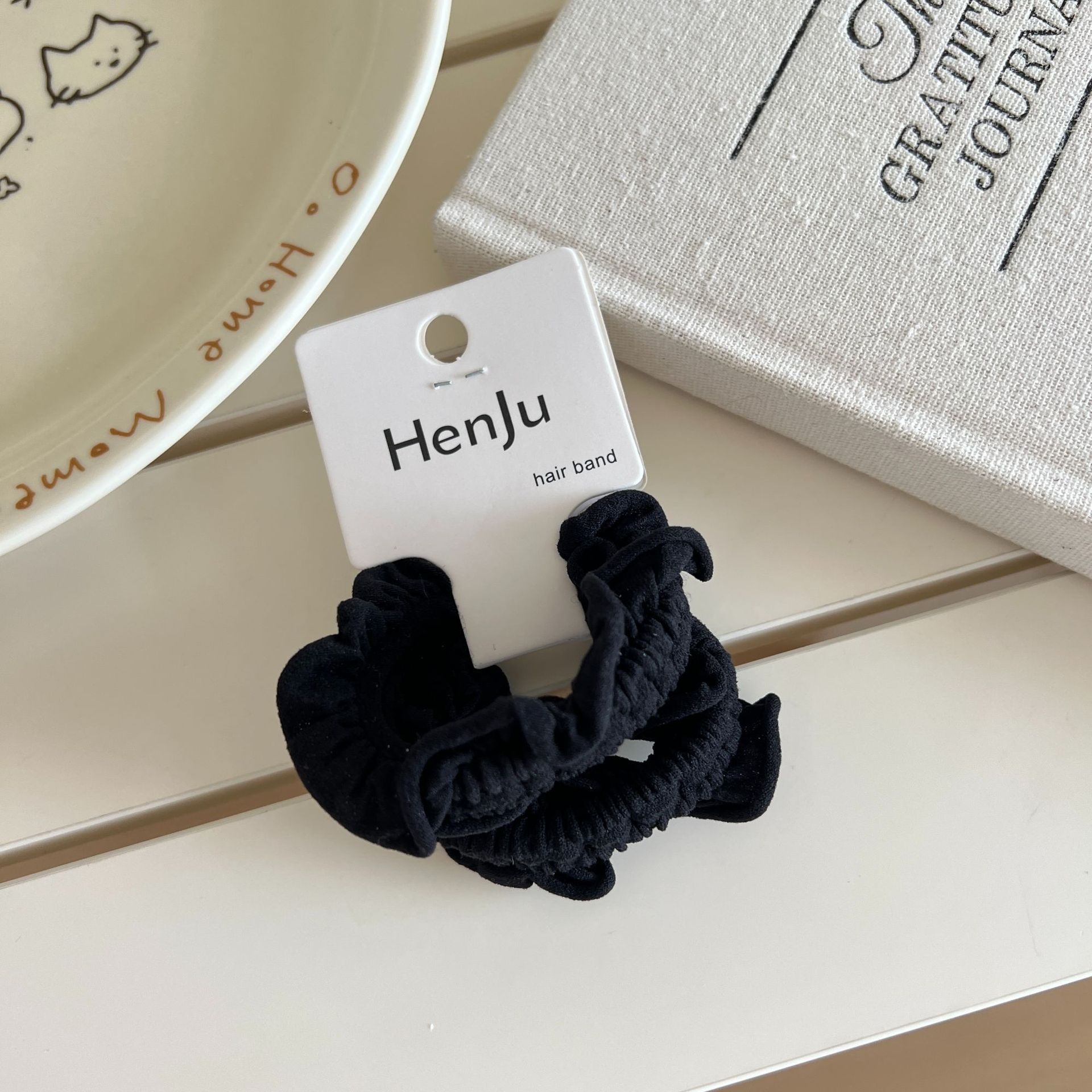 Women's Elegant Fabric Hair Tie High Elasticity Simple Solid Color Band