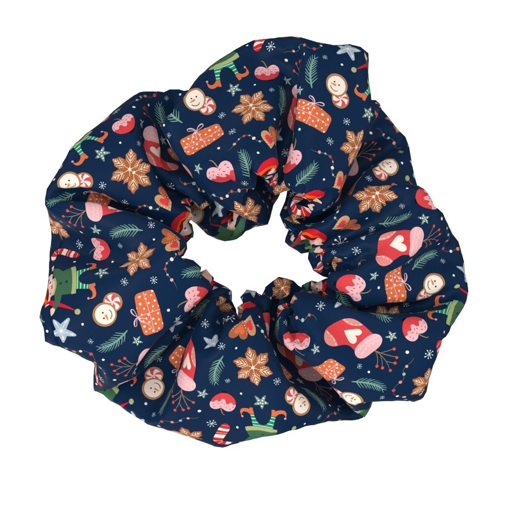 Women's Large Bow Hair Ties Festive Christmas Tree Pattern Cloth Headwear