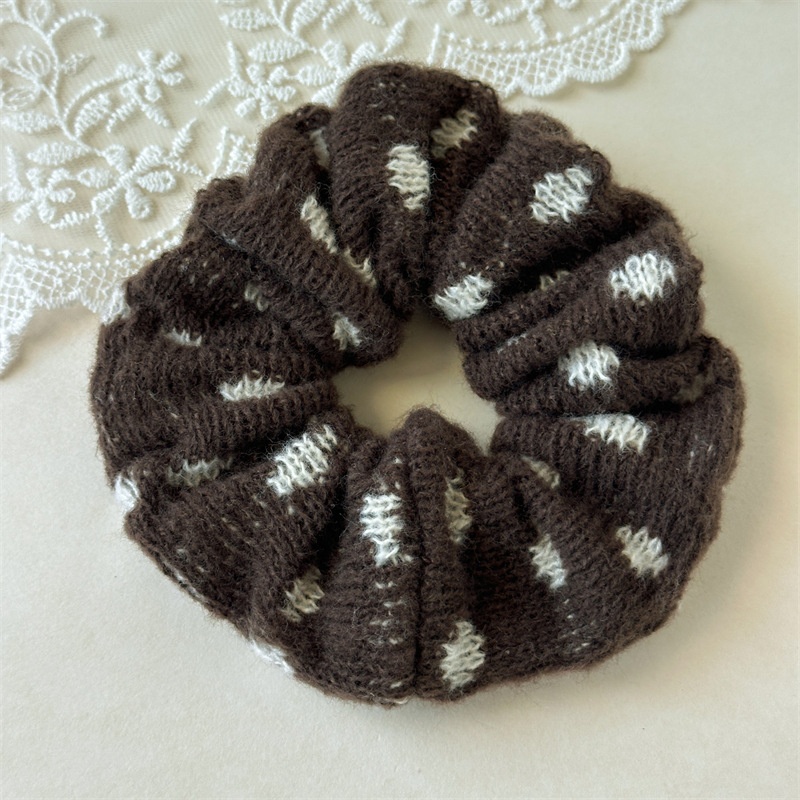 Women's Fall Winter Knitted Scrunchies Soft Yarn Hair Ties for Loose Buns