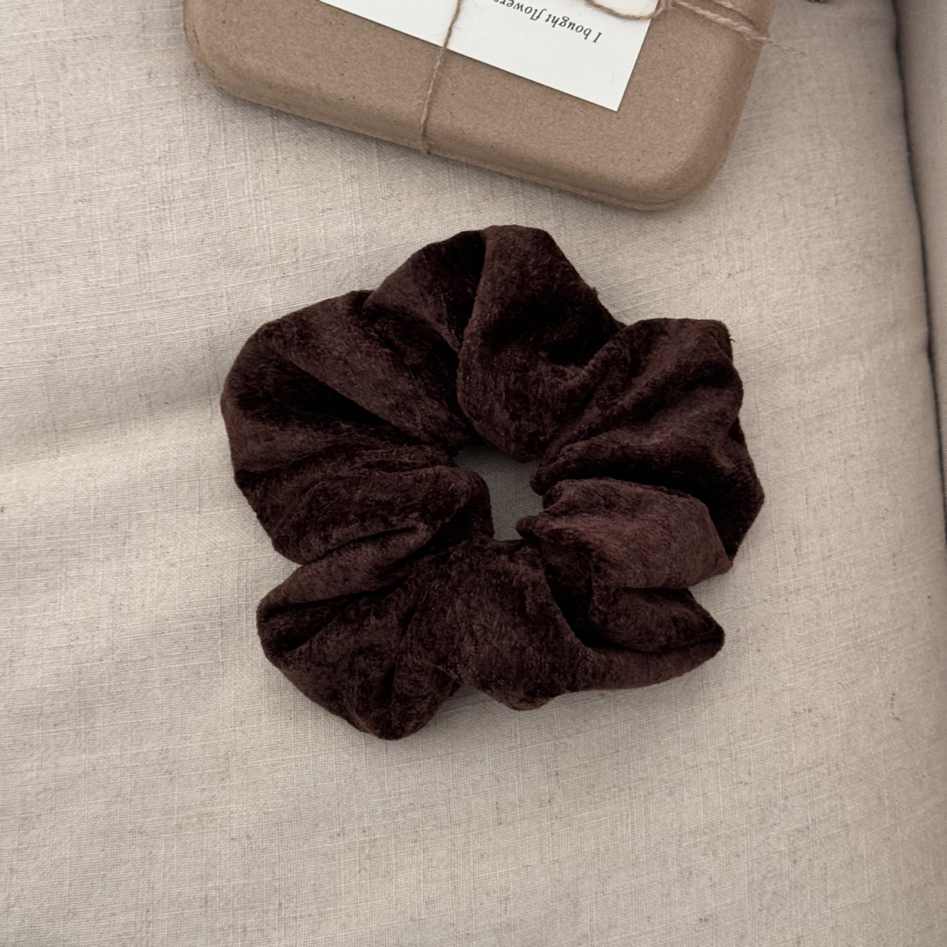Women's Winter Velvet Hair Tie High Elastic Bun Scrunchie Solid Color