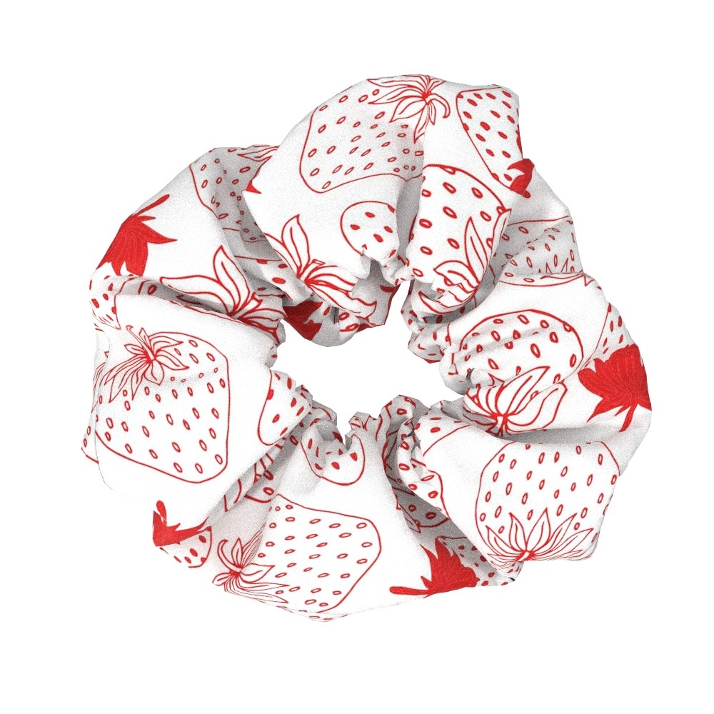 Women's Fabric Elastic Scrunchie Hair Tie Sweet Strawberry Pattern