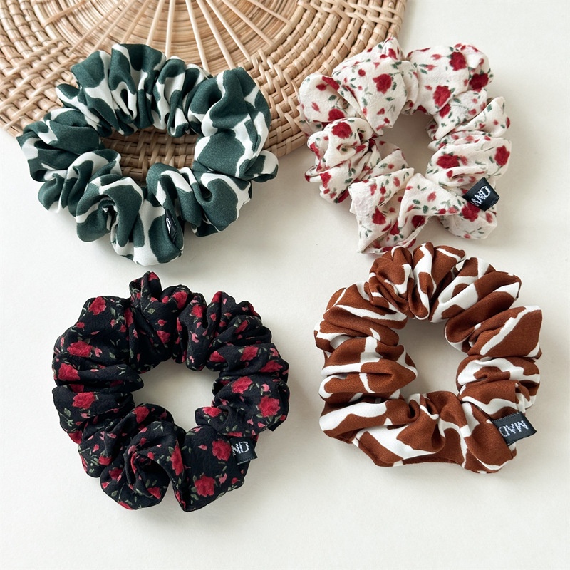 Women's Summer Elegant Cotton Elastic Bun Hair Band Fresh Floral