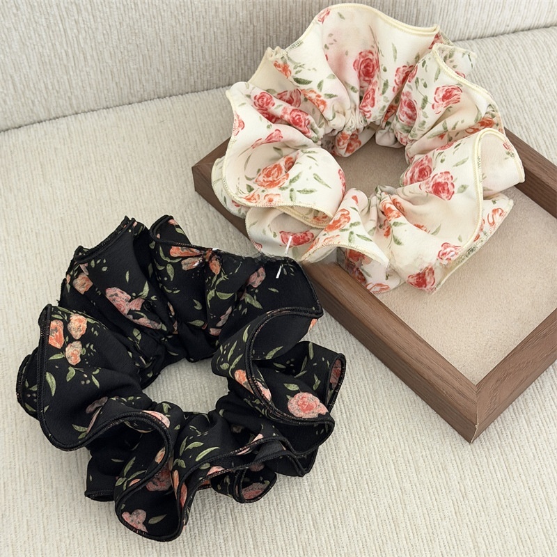 Women's Spring Rose Flower Four-Layer Overlock Fabric Hairband