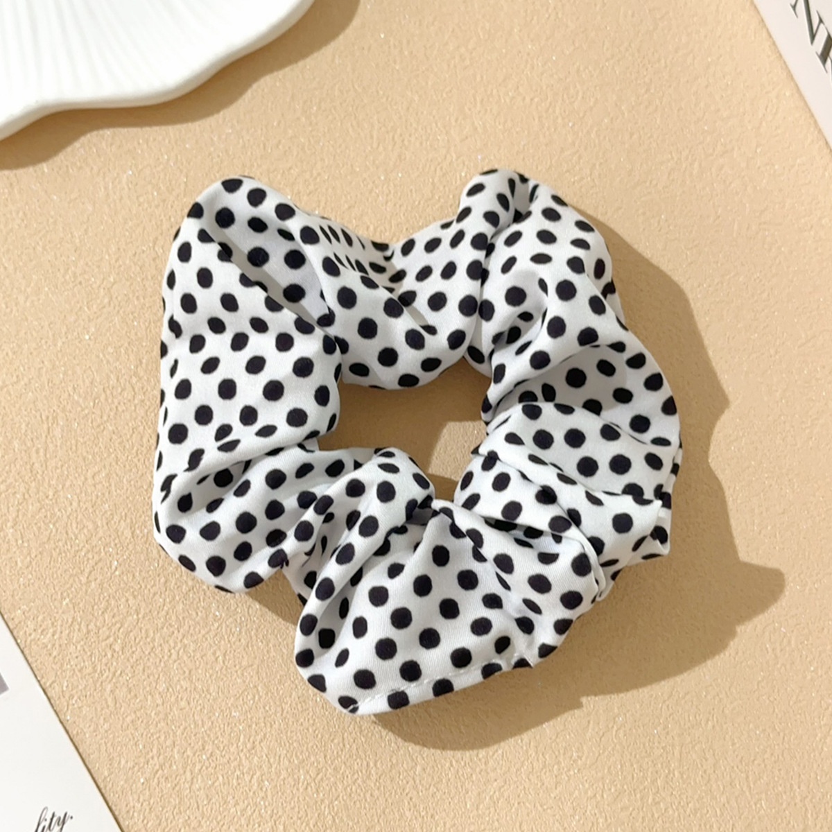 Women's Versatile Cloth Elastic Bun Hair Ties Retro Polka Dot
