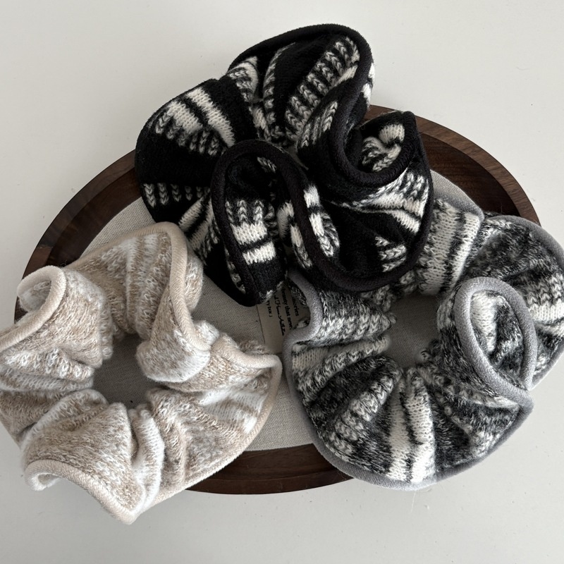 Women's Vintage Winter Knitted Wool Headband Striped Plaid Polka Dot