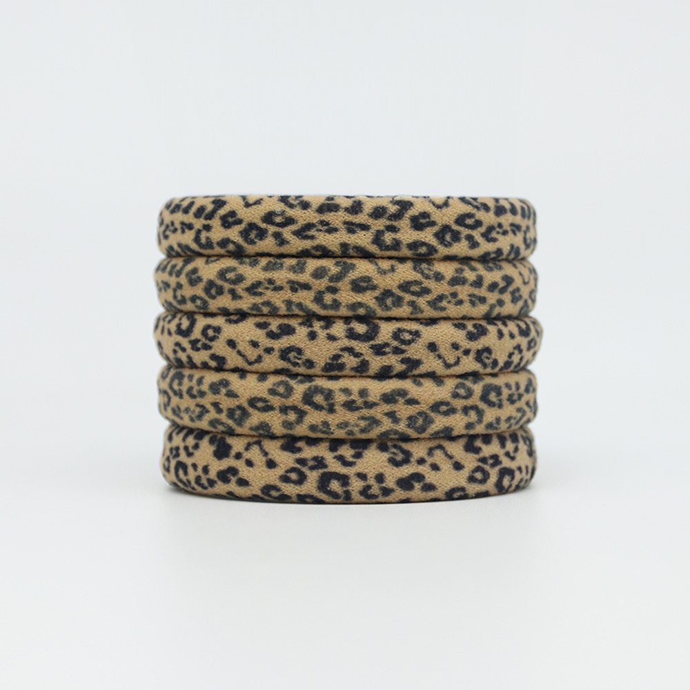 Women's Non-Damaging Cloth Towel Hair Ties Leopard Polka Dot Print