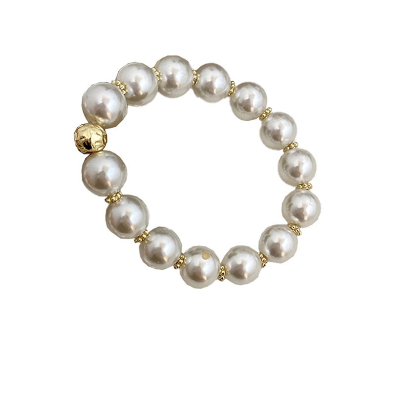 Women's Dual-use Pearl Bracelet Hair Tie Summer White Heart-shaped Band