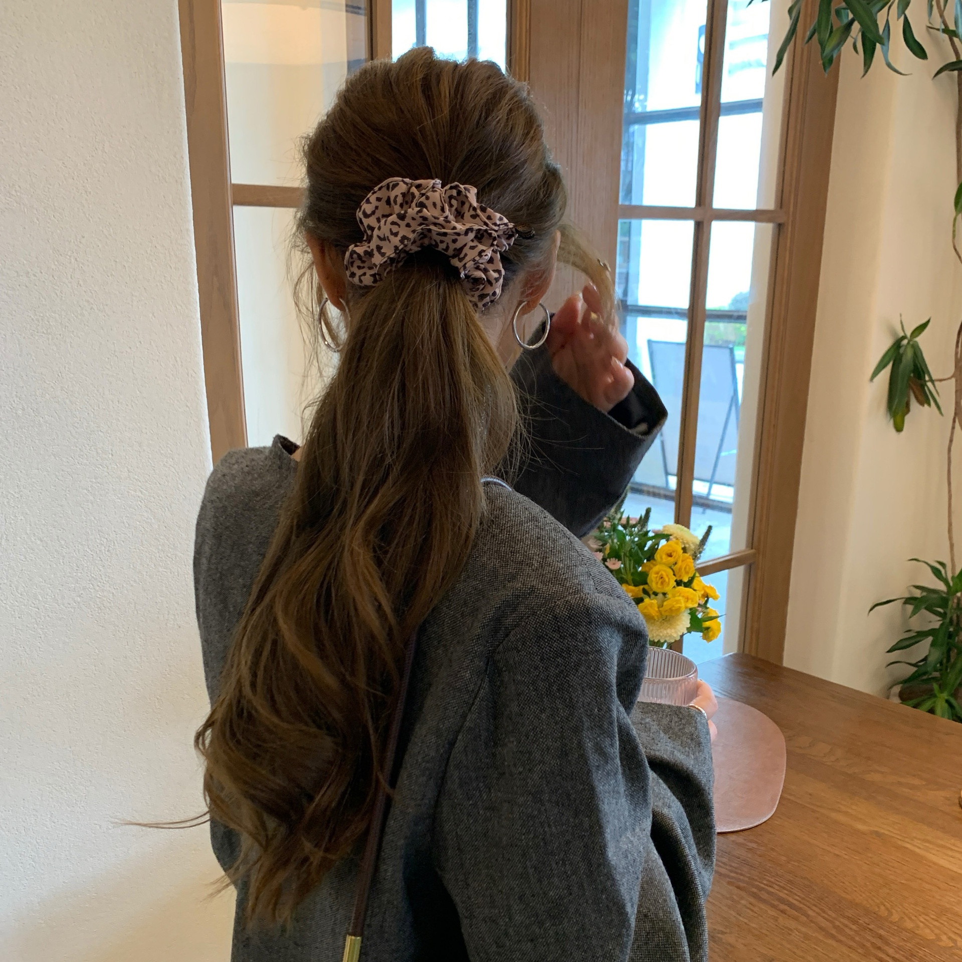 Women's French Elegance Scrunchies Retro Double Layer Cloth Ties